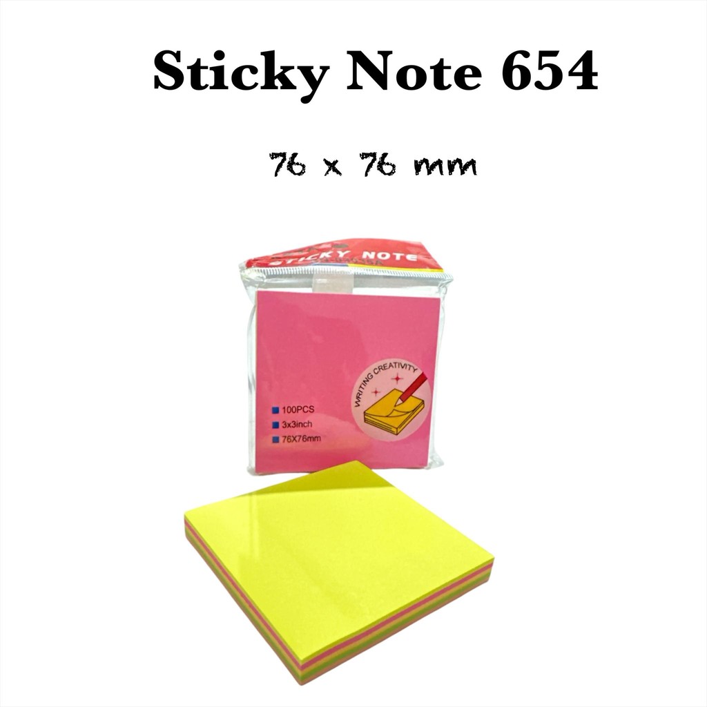 

Sticky Note/Kertas Memo/Memo Tempel/ Rainbow 76x76 mm 654 (Pcs)