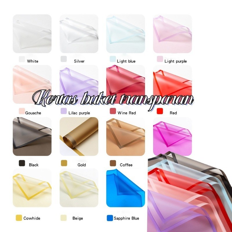 

20 Lemba Flower Wrapping Paper Transparan List Kertas Buket Bunga Korea Cellophane