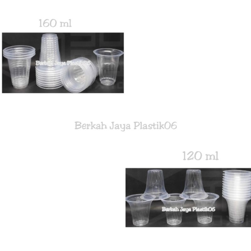 Gelas Plastik Bening Cup Aqua 120 ml / 160 ml