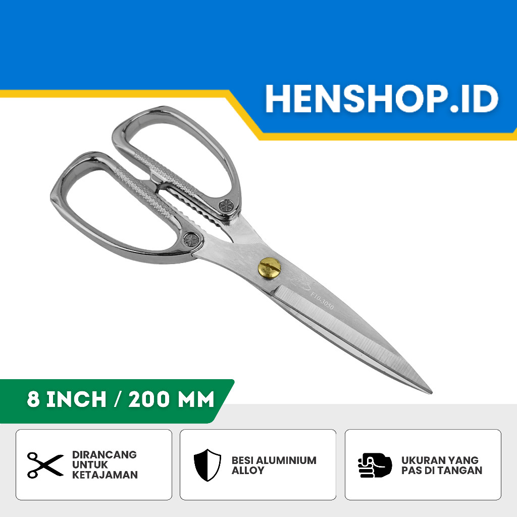 

Feibao Gunting Industri Stainless Steel / Heavy Duty Scissor 200mm / Gunting Kain Dapur Multifungsi 8 Inch / Tools F10-3050