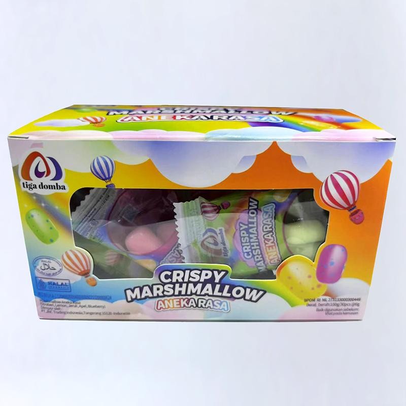 

Crispy Marshmallow-Aneka Rasa Buah: Stroberi, Lemon, Jeruk, Apel, dan Blueberry 2 box @60 Pcs Halal