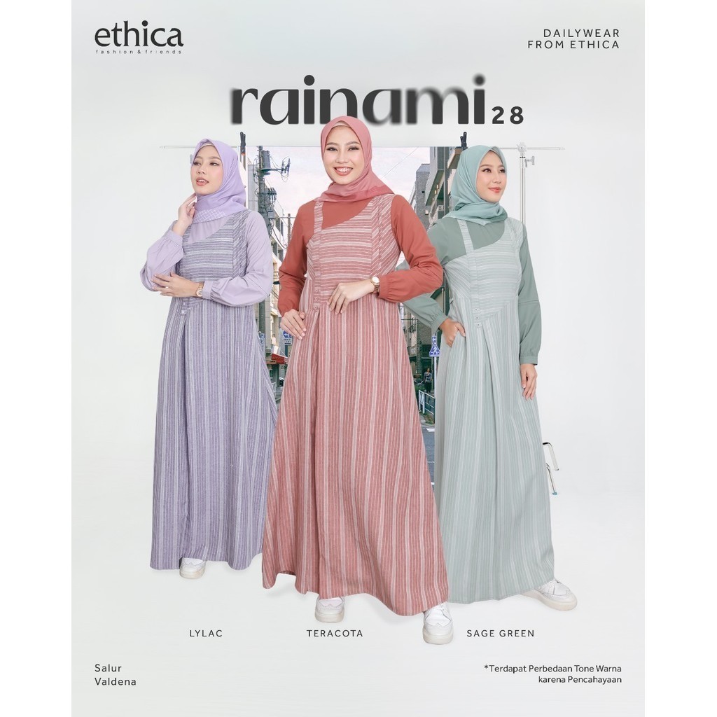 Gamis Salur Kekinian Rainami 28 Dress Remaja Dewasa Casual terlaris By Ethica