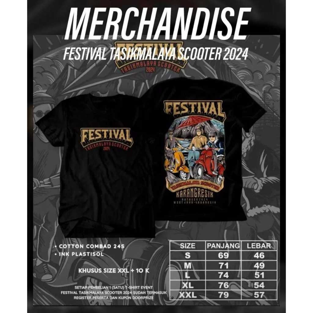 Promo  Kaos Vespa Original Baju Acara Festival Tasikmalaya Scooter Free Kupon doorprize Dan Stiker e
