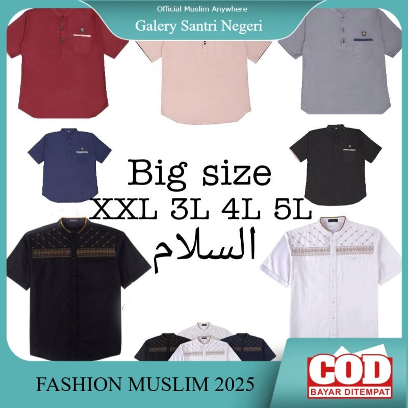 baju Koko bordir baju Koko kurta pria dewasa size jumbo XXL 3L 4L 5L