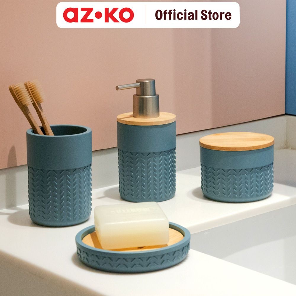 AZKO Stora Diamond Tempat Sabun Batang Polyresin - Biru Soap Container Wadah Sabun Mandi Aksesoris K