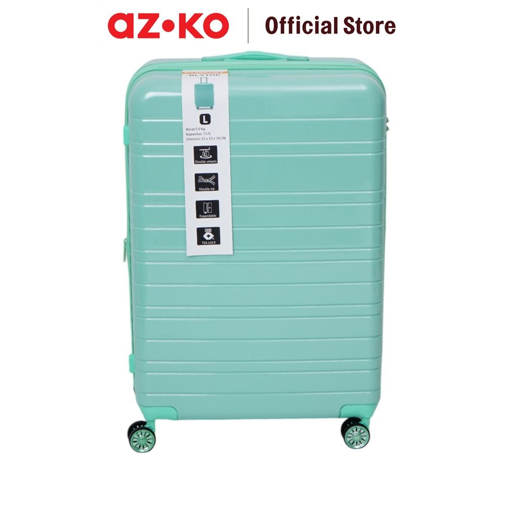 AZKO Passport Blythe Koper Pc & Abs Tsa Lock Mint Luggage Koper Bagasi Tas Jalan-Jalan Travel Bag Ta