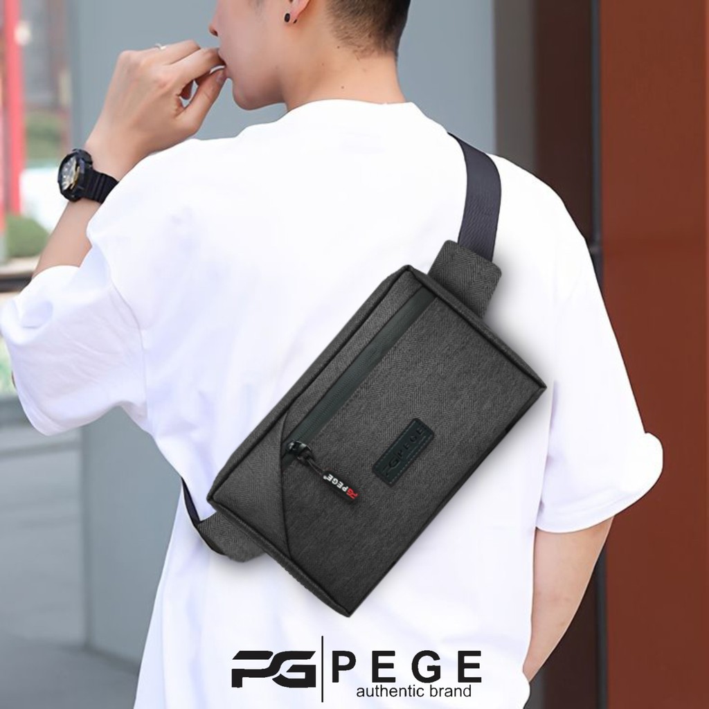 Tas Tangan Pria Wanita 3IN1 PEGE Hero Slempang Waistbag Handbag Bahan Kanvas - PG 9057