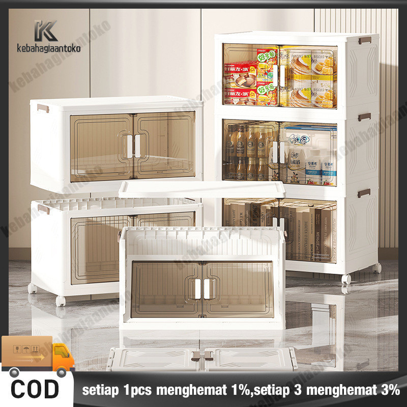 Lemari Plastik Susun | Lemari Makanan | Lemari Tas | Lemari Sepatu Transparan | Lemari Lipat Portabl