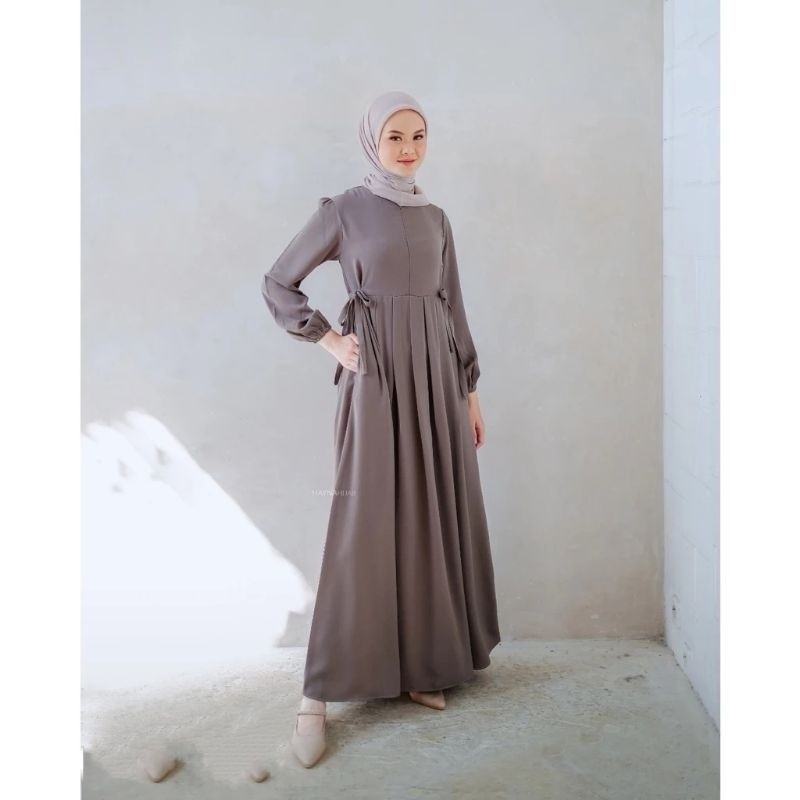 MIDI DRESS GLENCA KOREAN STYLE GAMIS WANITA TERBARU/DRESS REMAJA KEKINIAN/BAJU FASHION MUSLIM CRINCL