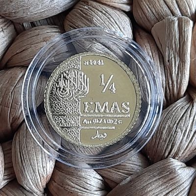LOGAM MULIA 0.25 0,25 SEPEREMPAT 1/4 DINAR WAKALA RUBU AMIR ZAIM KOIN EMAS 1,0625 GR GRAM (TS)