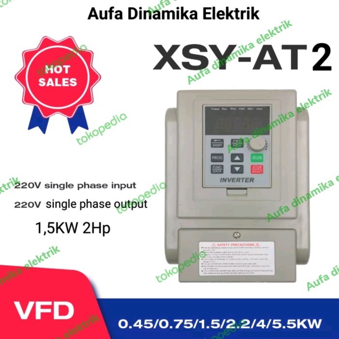 AO99 VFD Variable Frequency 1,5kw input dan output 1phase 220vac XSY-AT2