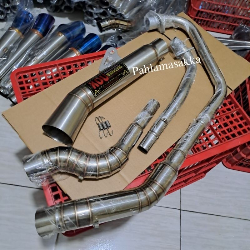 1set KOU super open tube exhaust xrm 100 110 125 wave fury rs125 raider j rusi 100 110 125 smash/ tm