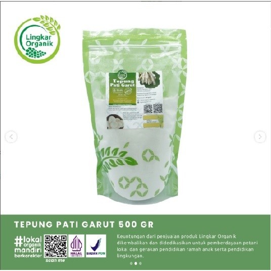 

Lingkar Organik Tepung Pati Garut Organik 500gr