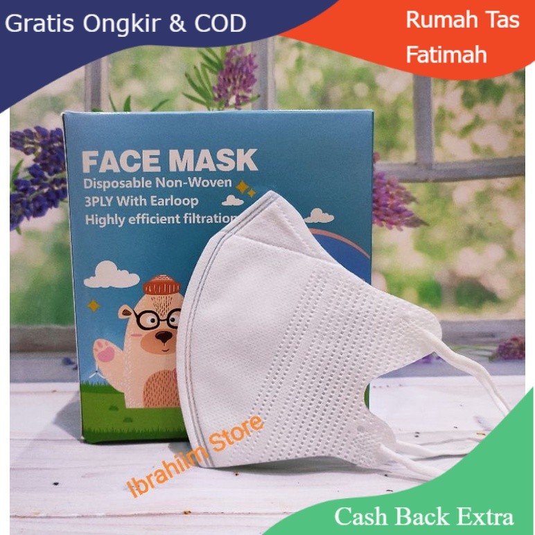 Promo DUCKBILL ANAK GARIS PUTIH ISI 50 / DUCKBILL ANAK PUTIH / DUCKBILL ANAK POLOS PUTIH By Rumah Ta