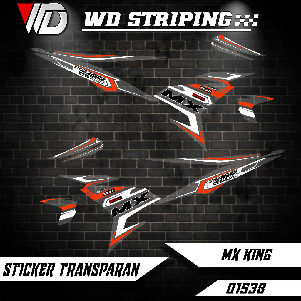 01538 sticker striping transparan sepeda motor mx king