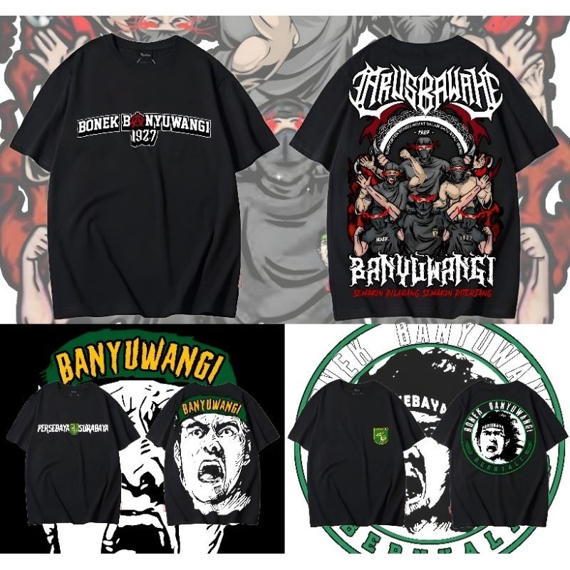Kaos Bonek Banyuwangi Sablon Dtf Black Distro