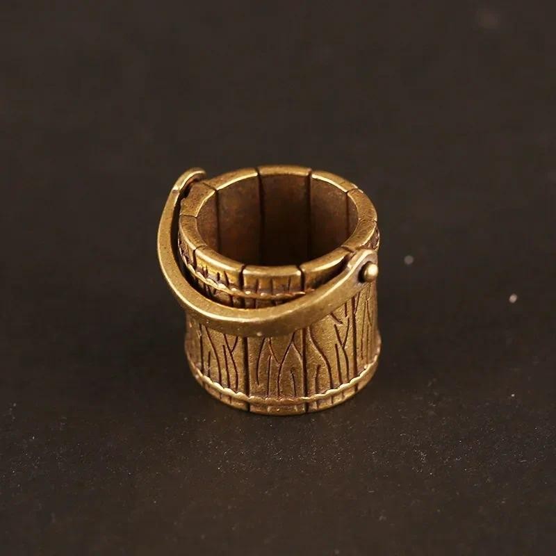 

Antique Small Copperware Buddha Tea Mini Bucket Set Copper Teacup Brass Keychain Pendant Home Decoration Crafts Gift