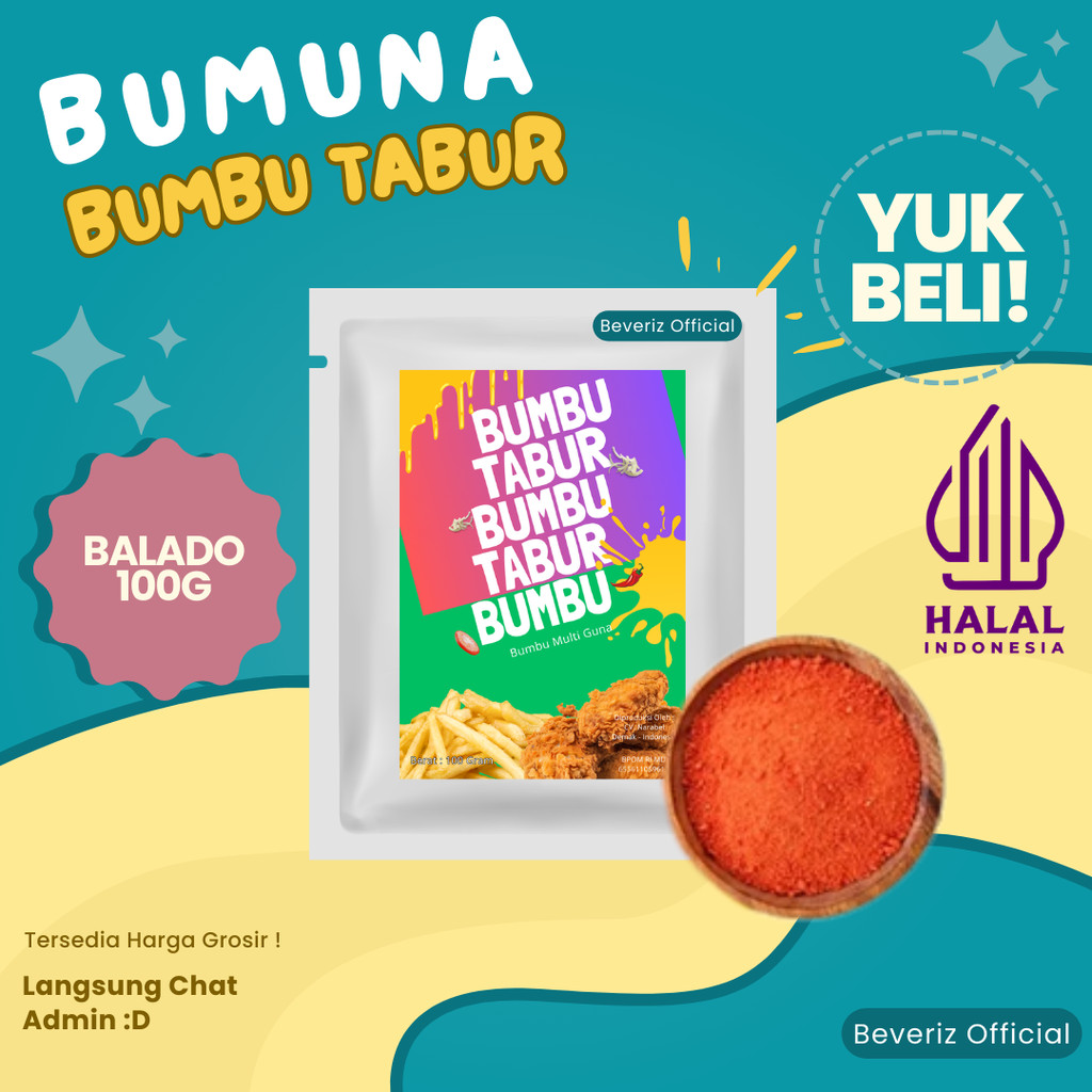 

BEVERIZ Bumbu Tabur Balado 100g {BISA COD}{TERSEDIA HARGA GROSIR}