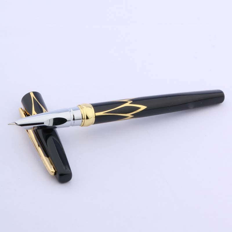 

HERO Classic GOLDEN and black red Trim F Nib Fountain Pen School Student Office Gifts Stationery
