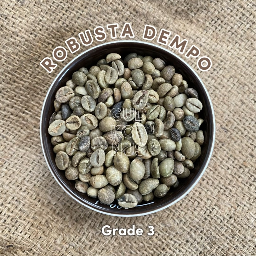 

Green Bean Robusta Dempo Natural Grade 3 - Biji Kopi Mentah 1kg by Jaad Coffee