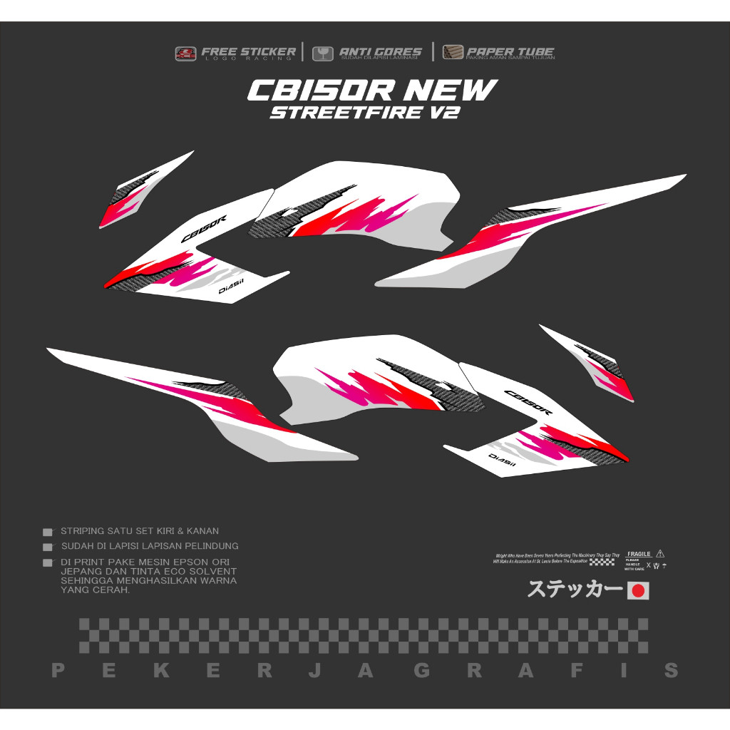 Striping Stiker Cb150r New Carbon Striping Cb150r New Desain Terbaru New
