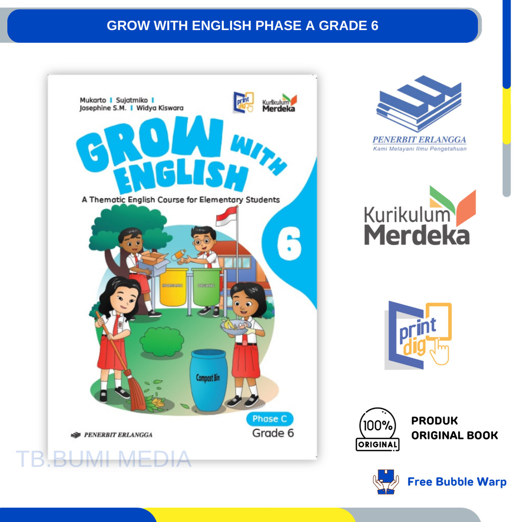 Buku BELAJAR BAHASA INGGRIS Anak Sekolah Kelas 6 SD Kurikulum Merdeka Penerbit Erlangga