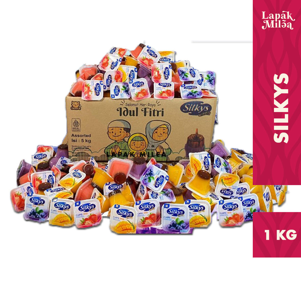 

Jelly Silkys Duo Pudding Gula Aren Mix Fruit Kemasan Kiloan