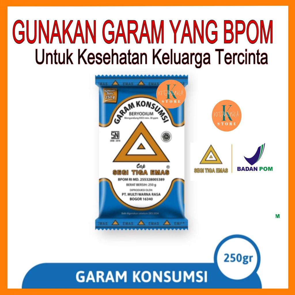 

Segitiga Emas Garam 250gr Halal BPOM SNI Original