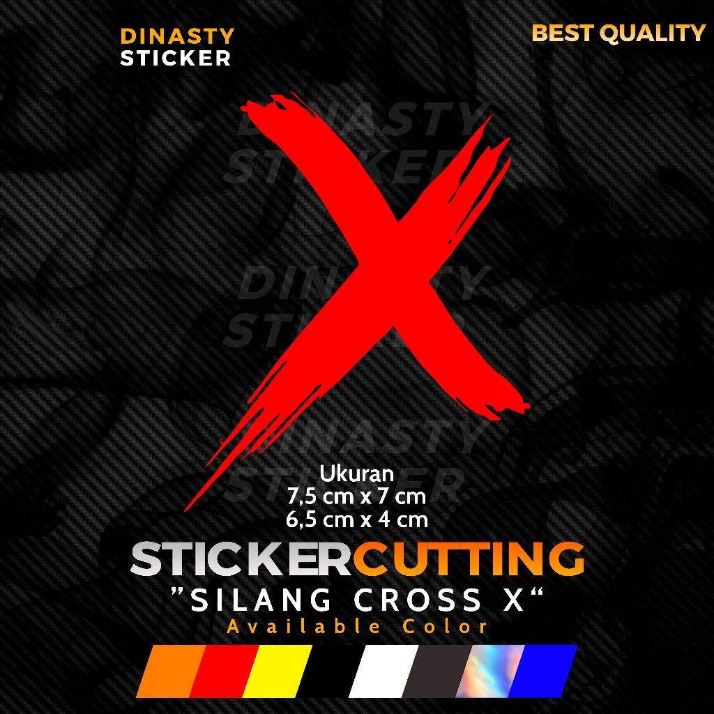 

STICKER STIKER CUTTING LOGO SILANG X CROSS