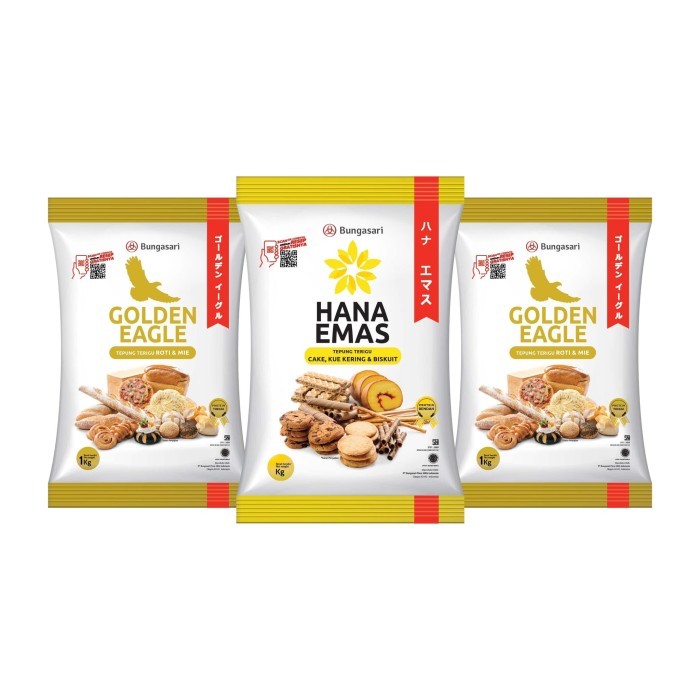 

[0k_market1] BUY Bungasari 2pcs Golden Eagle Tepung 1kg + 1pcs Hana Emas Tepung 1kg