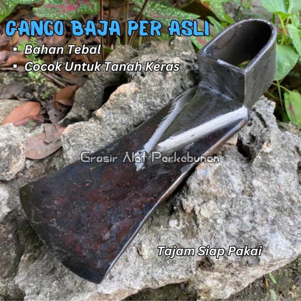 Ganco Tanah Asli Per Baja / Ganco Baja Per Tajam Dan Kuat / Cangkul Kecil Baja Tebal