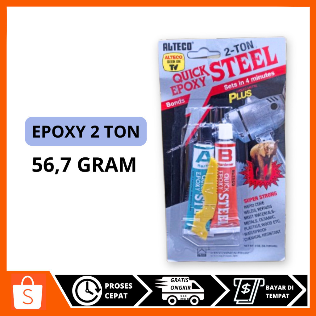 

ALTECO ORIGINAL Lem Besi steel Quick Epoxy 2 ton 56.7 gram SRM MP