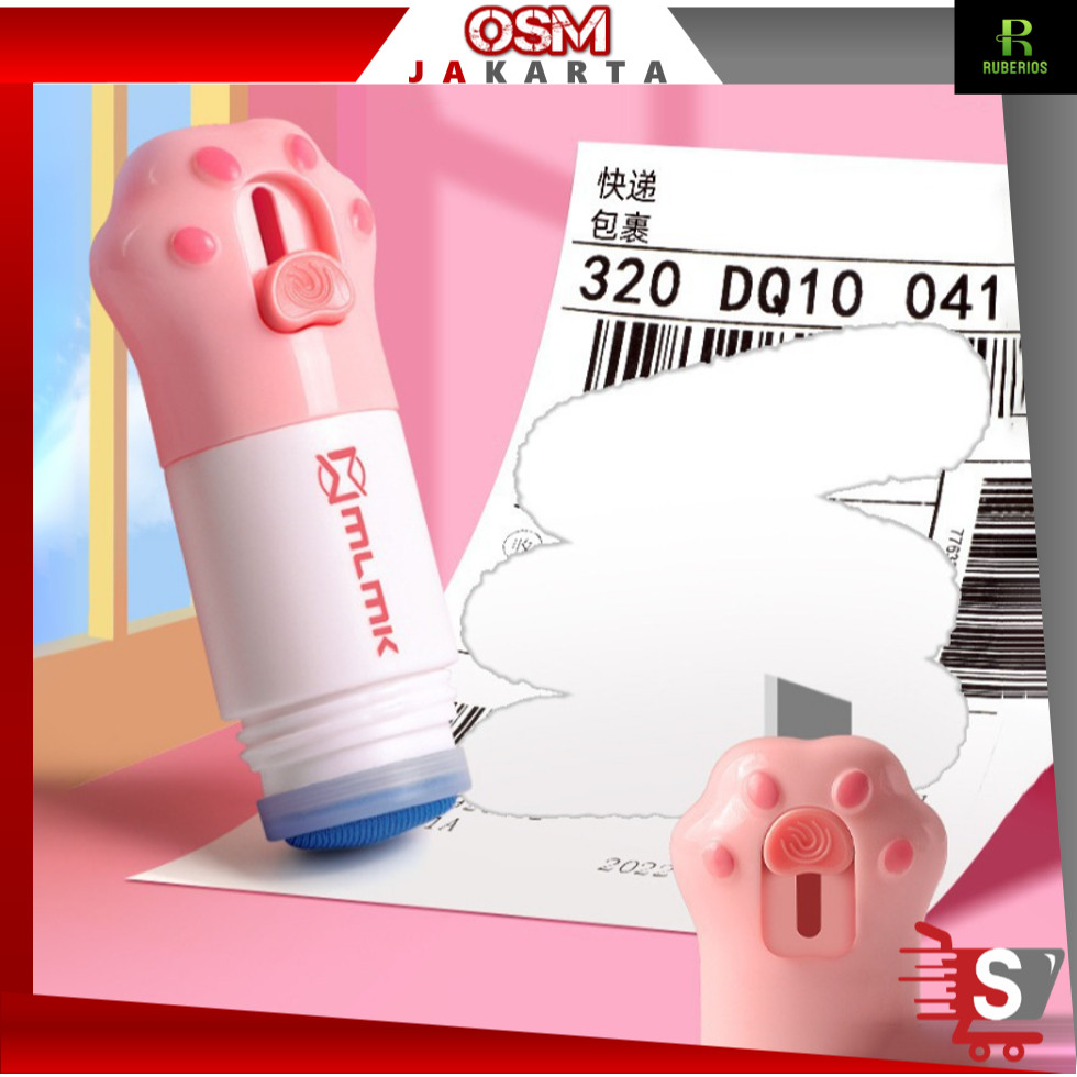 

OSM JKT 6317 Cutter dan Penghapus Alamat Resi Paket / Cute Information Remover Receipt / Cutter Mini Lucu 2 in 1 Package Opener