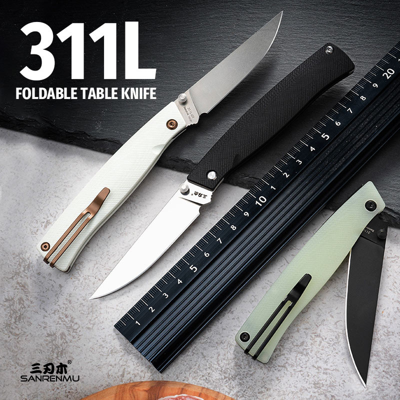 SANRENMU NEW 311L Pockets Folding Knife 12C27 Blade Camping Outdoors Mini Lockless  Lightweight Gift