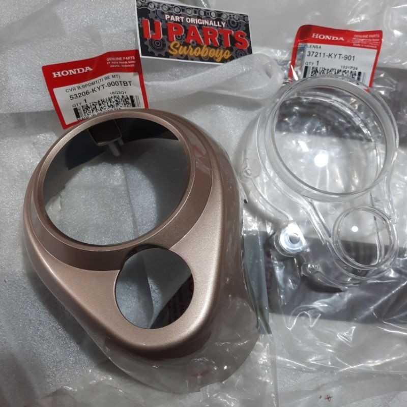 53206 KYT 900TBT COVER  SPEEDOMETER SCOOPY KARBU COKLAT METALIK SET MIKA SPEEDOMETER ORIGINAL AHM