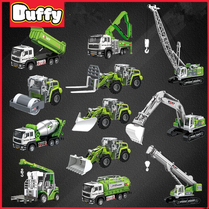 Duffy Toys 1:55 Alloy Mainan Mobil Excavators / Mainan Mobil Konstruksi / Mobil Crane Truck/Road Rol