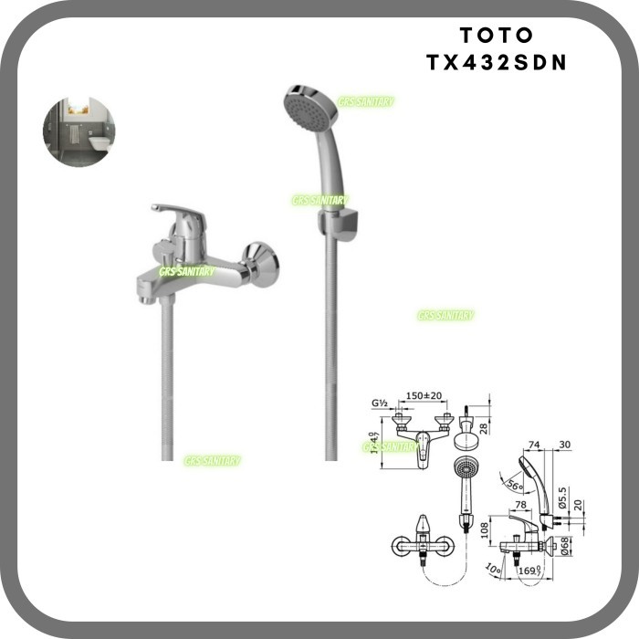 kran bathtub panas dingin toto tx432sdn / tx 432sdn / tx 432 sdn

