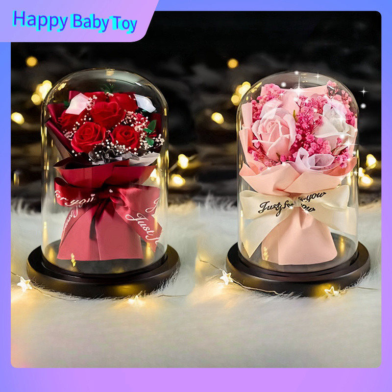 

Valentine'S Day Gift Eternal Flower Bouquet Soap Flower Girl'S Birthday Gift Can Emit Light Collector'S Edition Holiday Gifts