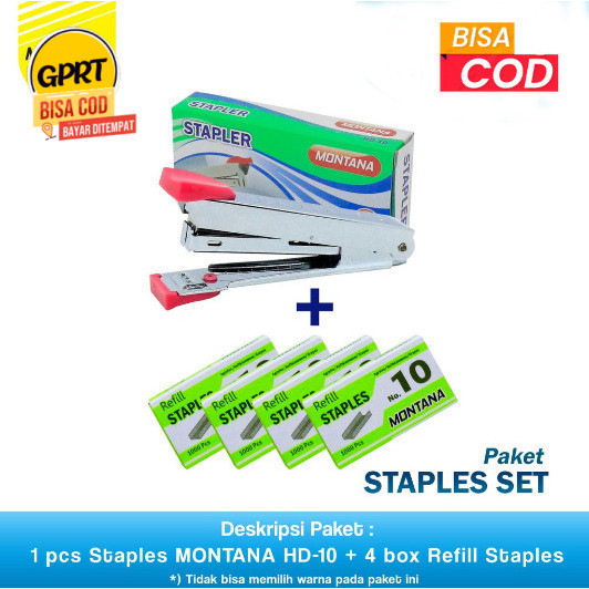 

GPRT STAPLES SET 1Pc Stapler + 4 box Isi Montana Stapler HD10