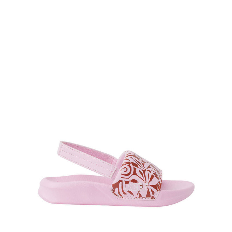 Reef Little One Slide Kids Girls Sandals - Pink Modern Floral