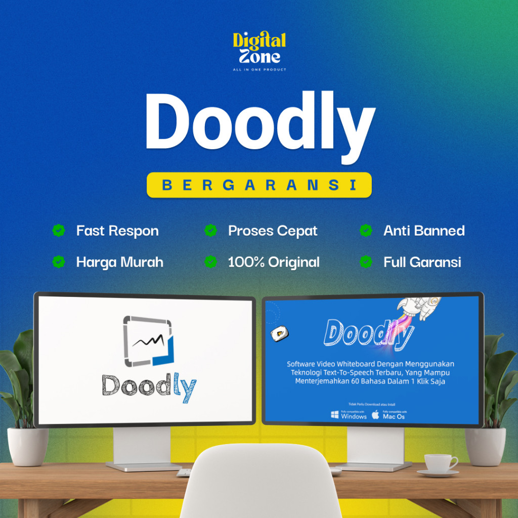 Doodly Premium Lifetime Animasi Whiteboard Maker Software murah