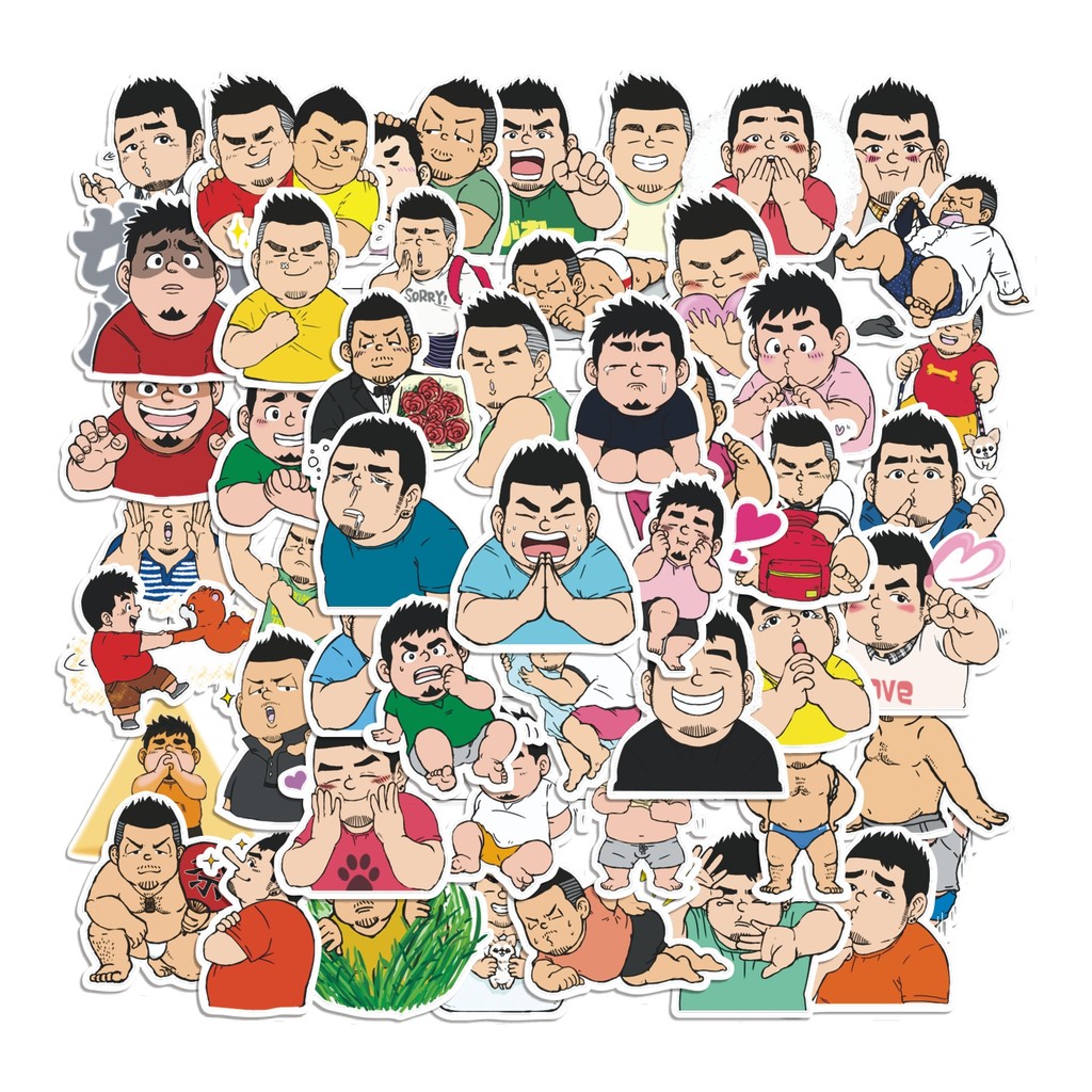 

COD 50 Pcs Stiker Grandeur Chubby Man Lucu Anti Air Untuk Dekorasi Notebook Sepeda Skateboard Handphone