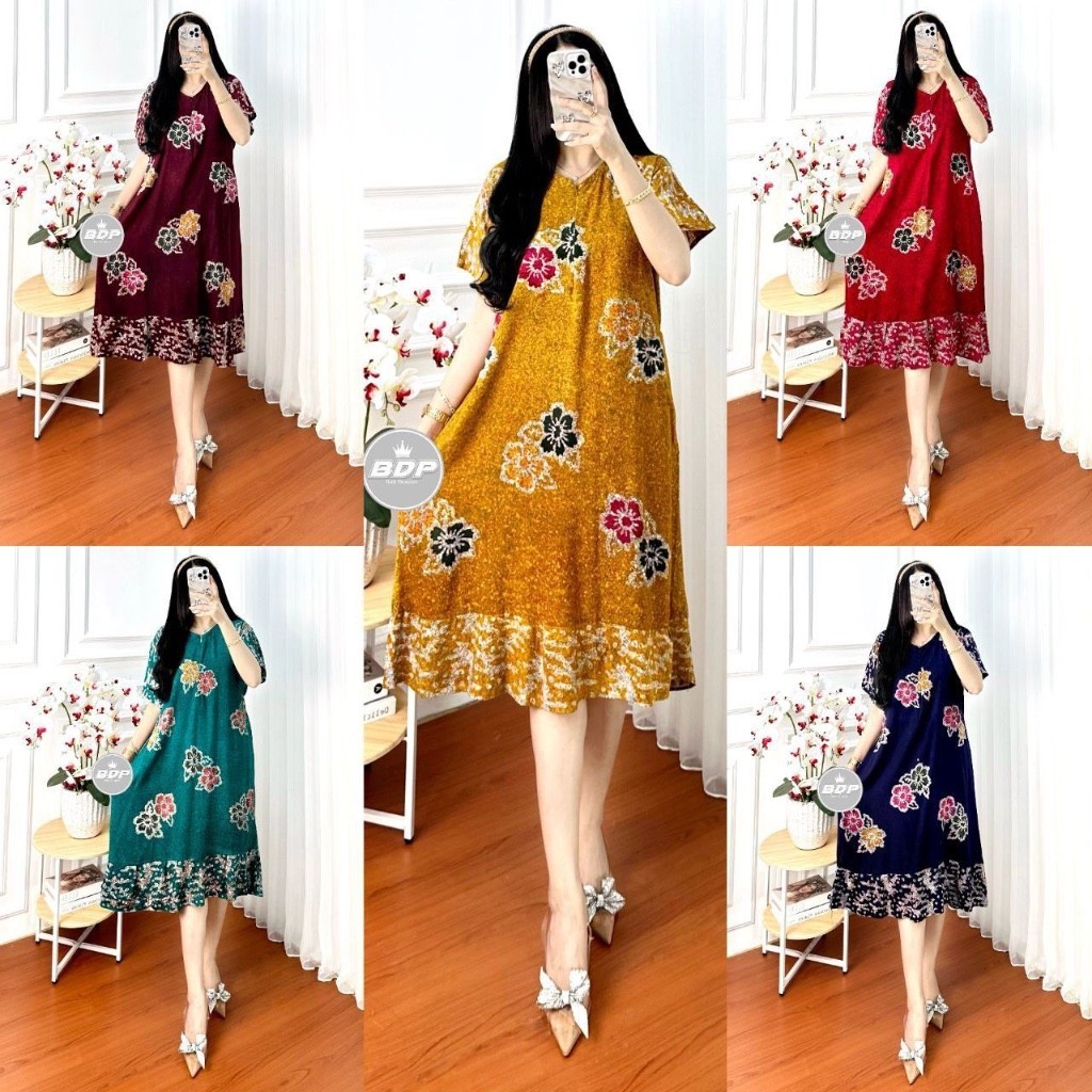 Terbaru | Daster Maura Batik Cap Rayon Premium | Daster Wanita Terbaru | Daster Kekinian Fashion lar