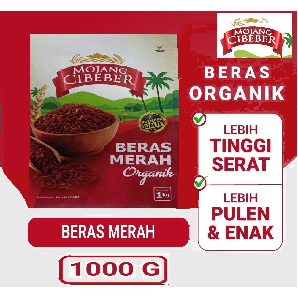 

MCB BERAS MERAH HUMA ORGANIK PULEN / Beras Diabetes / BERAS DIET KEMASAN 1KG /BERAS LADANG