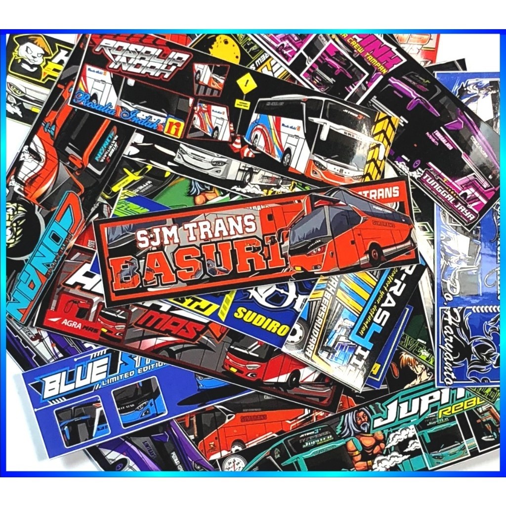 

STICKER ASLI BUS MANIA BASURI UK 9X3 ISI 20 GAMBAR RANDOM