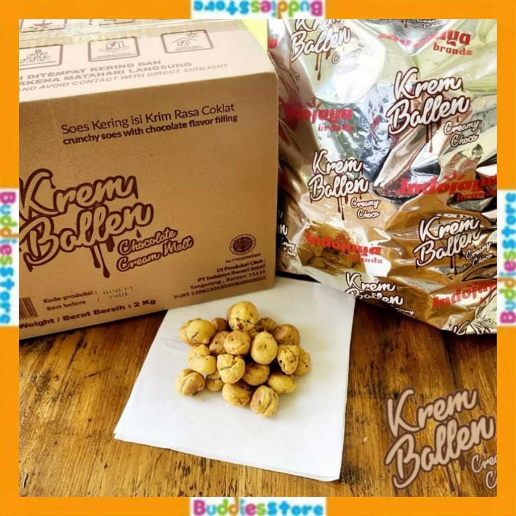 

Snack Kue SOES Coklat 2kg / Soes Krem Ballen 2kg / Kue Kering Coklat