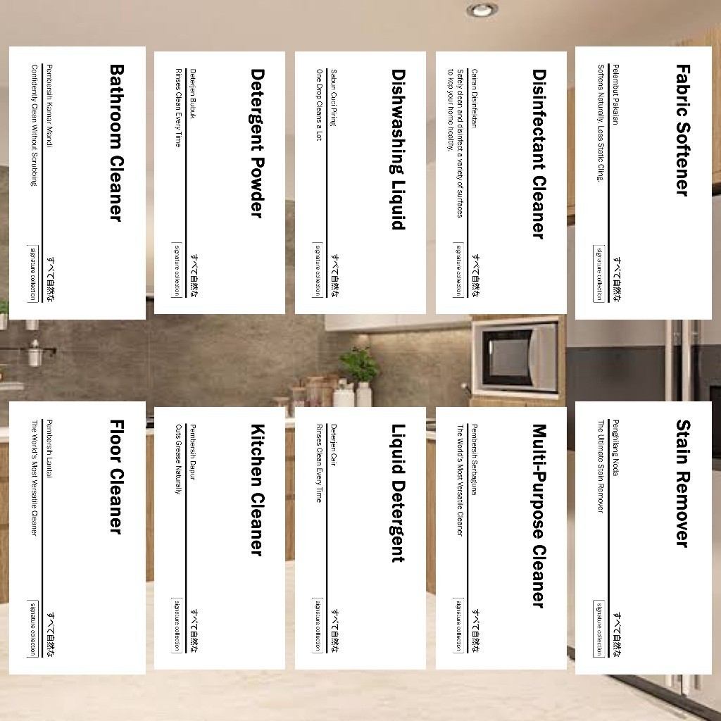 

6x12 Sticker Vinly Waterproof Stiker Label Botol Shampoo Detergent Sabun Cuci Piring Home Laundry Home Living Tulisan Estetik HonasanMart