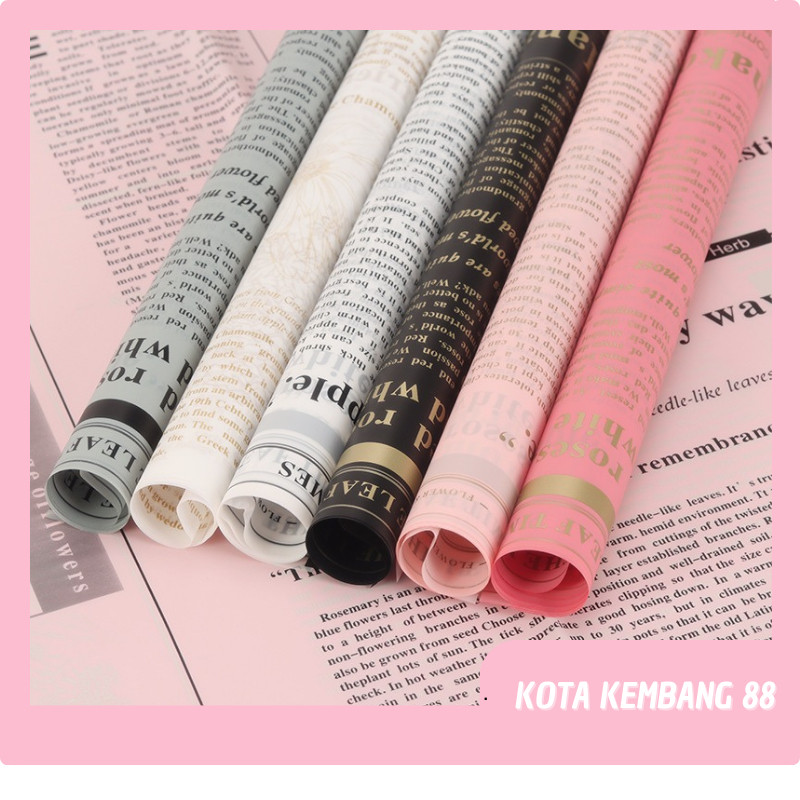 

PROMO!20 LEMBAR Flower Wrapping Paper Waterproof Motif Koran Newspaper Kertas Buket Bunga Cellophane KB012READY
