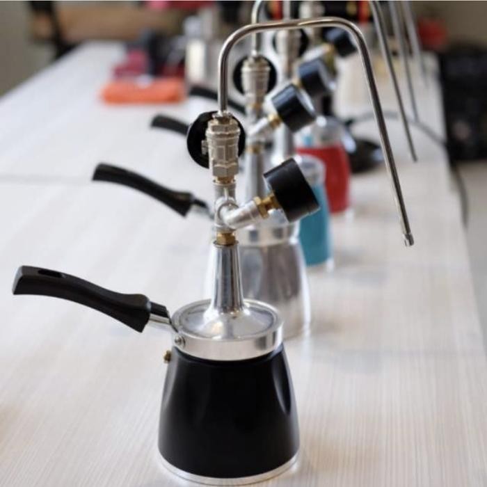 PROMO Red Steamer Susu Manual 600 ml untuk Latte Cappucino 20 Kali Steam - Hitam New