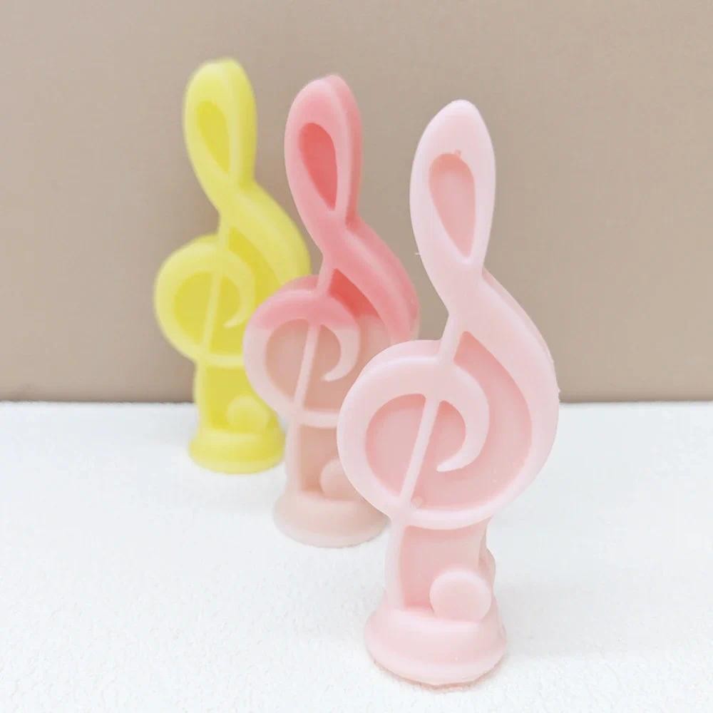 

Musical Note Candle Silicone Molds Staff Clef Beeswax Resin Soap Mould Artist Plaster Gifts Making Birthday Cake Chocolate Decor